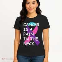 Funny Thyroid Cancer Survivor Cancer Is A Pain In The Neck Women's T-Shirt thumb 4