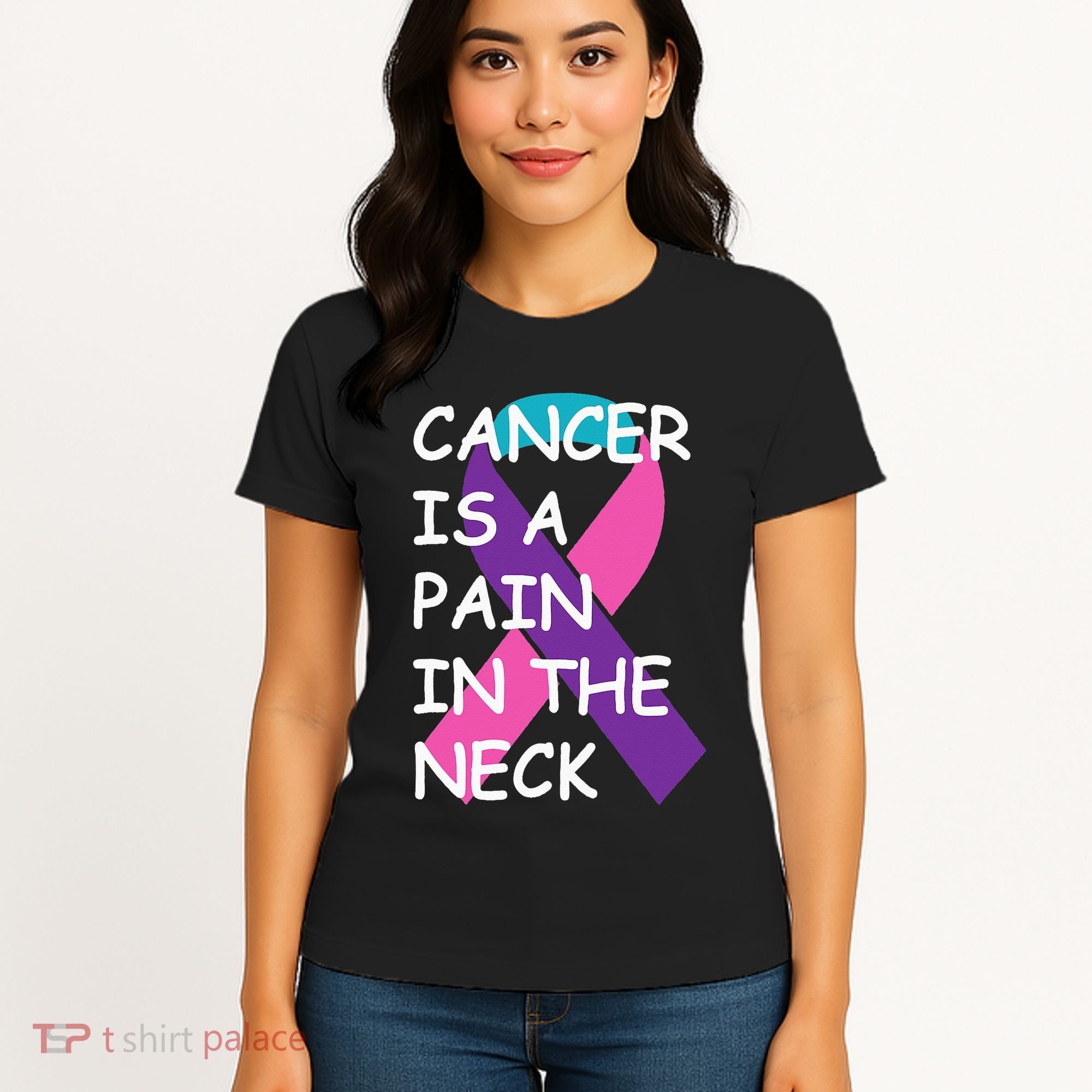 Funny Thyroid Cancer Survivor Cancer Is A Pain In The Neck Women's T-Shirt