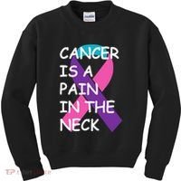 Funny Thyroid Cancer Survivor Cancer Is A Pain In The Neck Kids Sweatshirt thumb 0