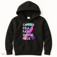 Funny Thyroid Cancer Survivor Cancer Is A Pain In The Neck Kids Hoodie thumb 0