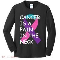 Funny Thyroid Cancer Survivor Cancer Is A Pain In The Neck Kids Long Sleeve Shirt thumb 0