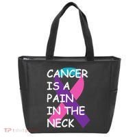 Funny Thyroid Cancer Survivor Cancer Is A Pain In The Neck Tote Bag thumb 0