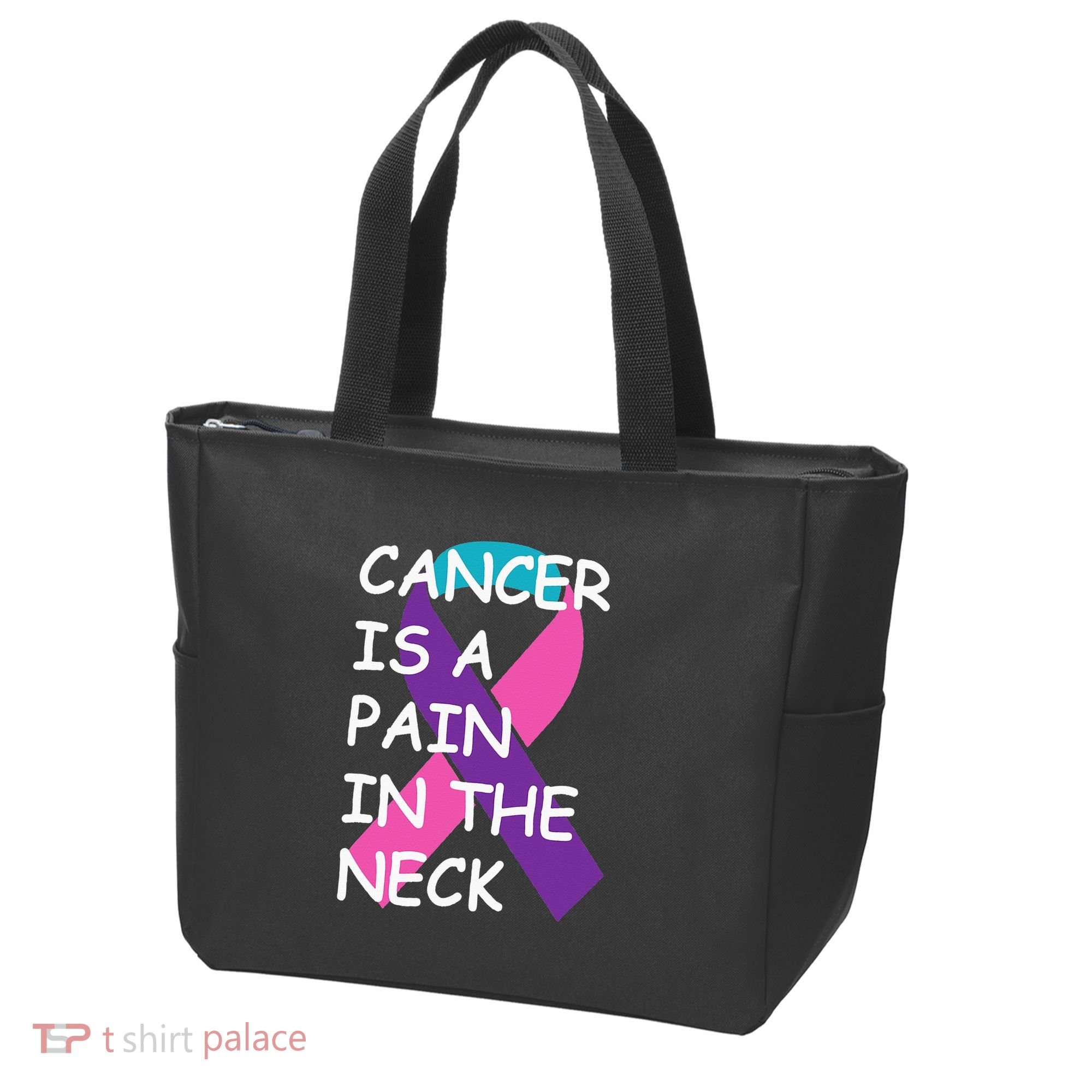 Funny Thyroid Cancer Survivor Cancer Is A Pain In The Neck Tote Bag