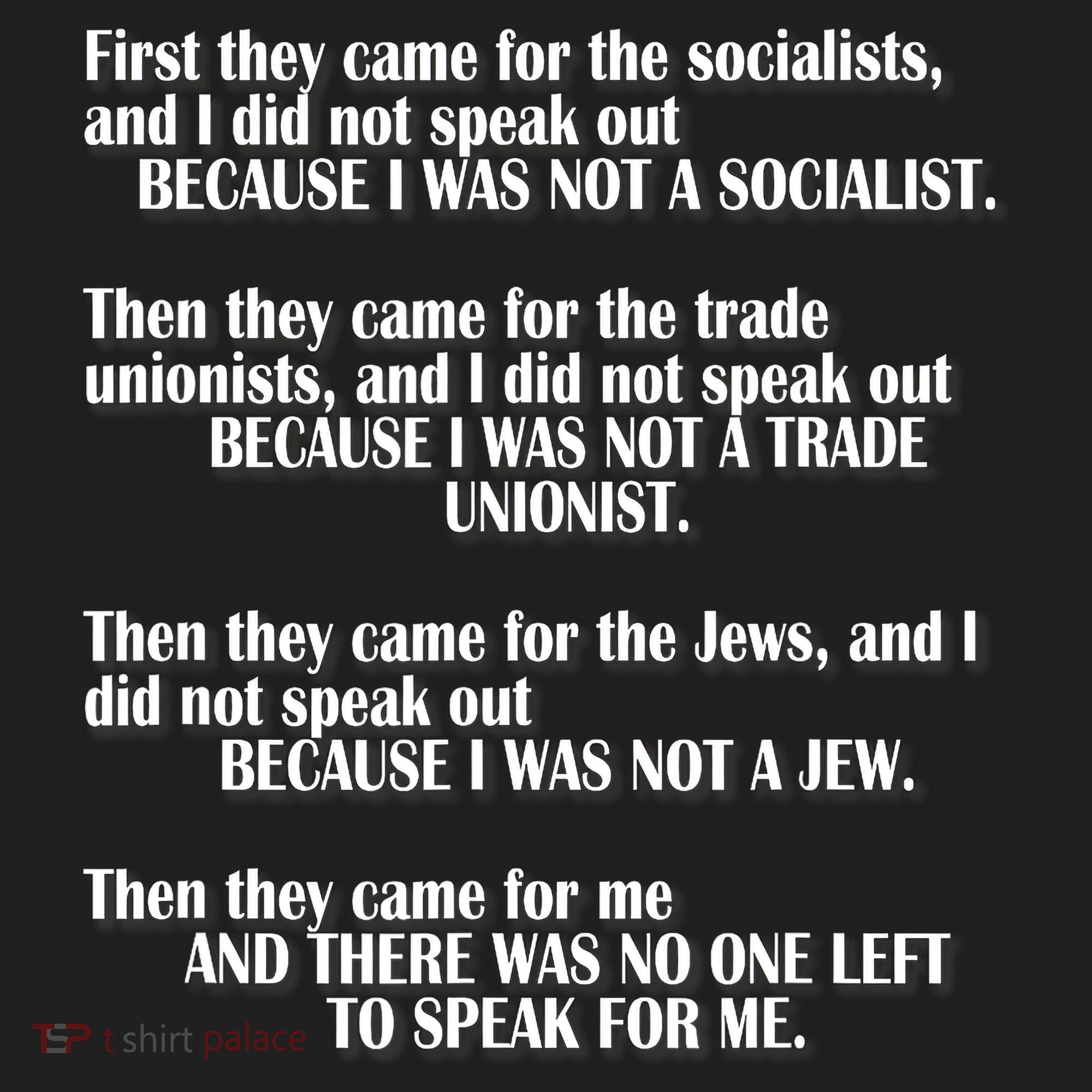 First They Came For The Socialists No One Left To Speak Poem  Beanie