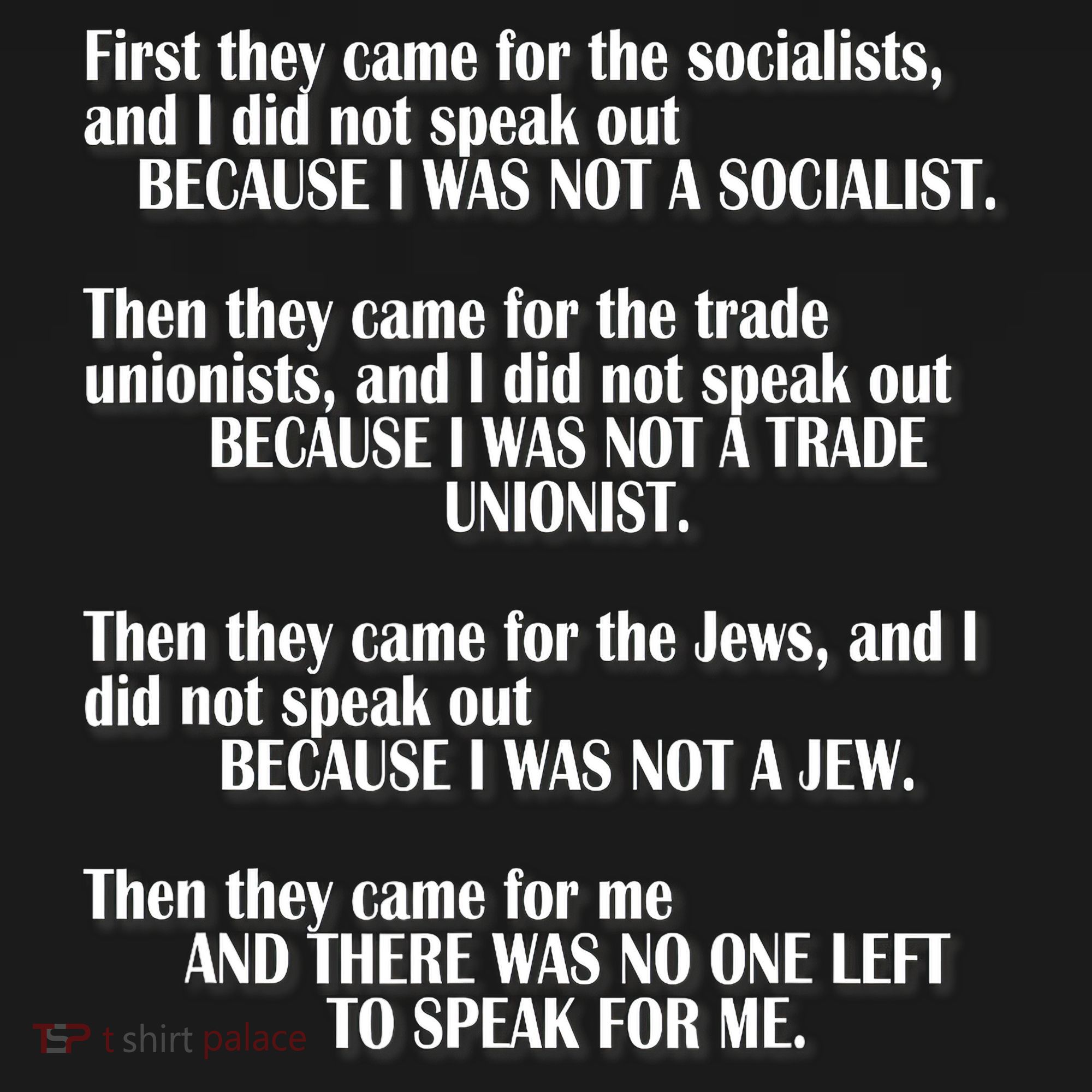 First They Came For The Socialists No One Left To Speak Poem  Mousepad