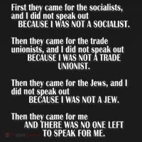 First They Came For The Socialists No One Left To Speak Poem  Ornament thumb 1