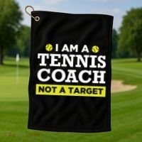 Funny Tennis Coach Gift Not A Target Golf Towel thumb 1