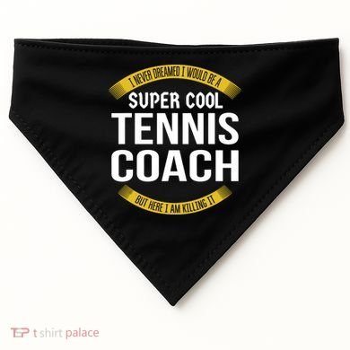 Funny Tennis Coach Gift Appreciation USA-Made Doggie Bandana