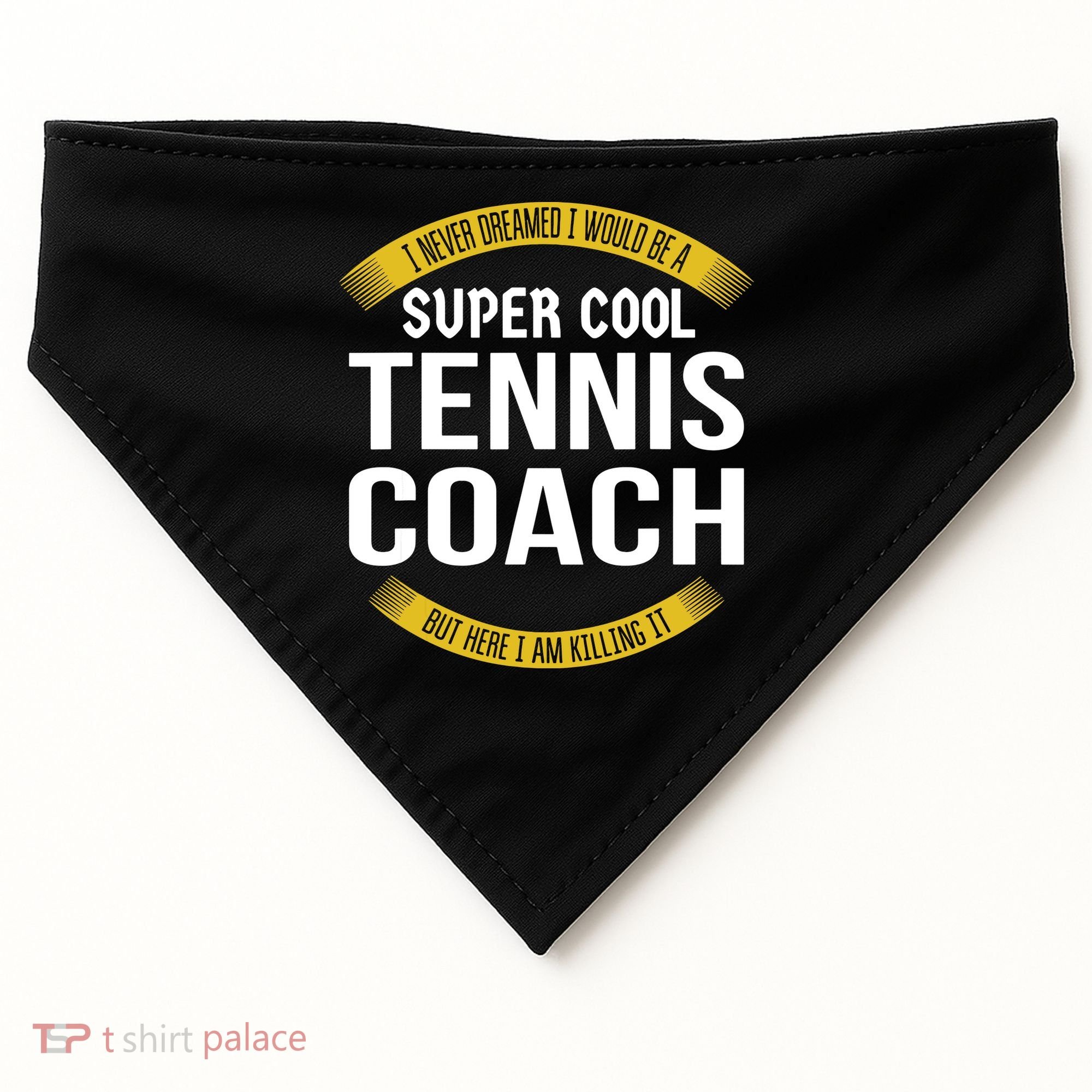 Funny Tennis Coach Gift Appreciation USA-Made Doggie Bandana
