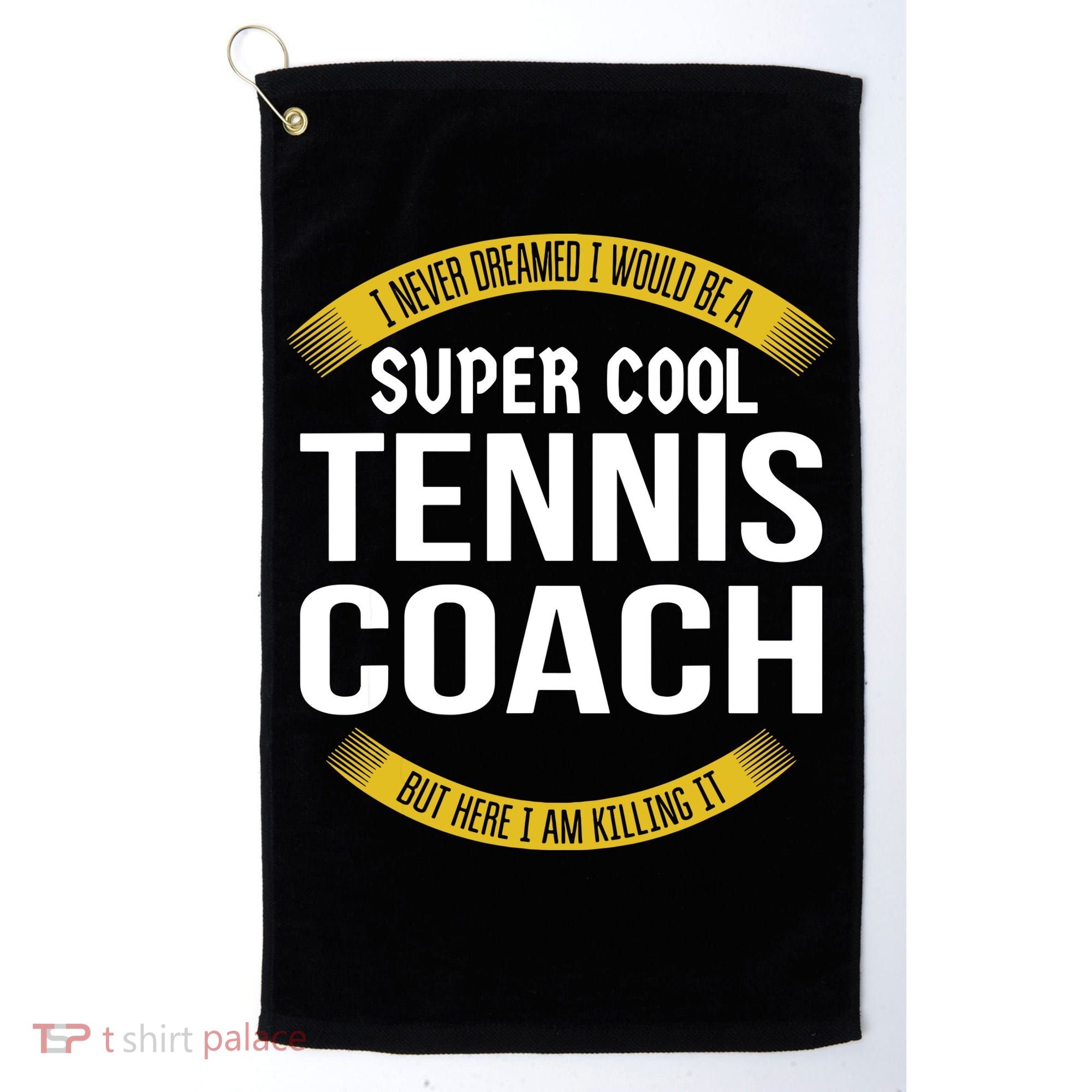 Funny Tennis Coach Gift Appreciation Golf Towel