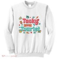 Funny Tourist Costume Tie Dye Tacky Traveler Tacky Tourist Sweatshirt thumb 0