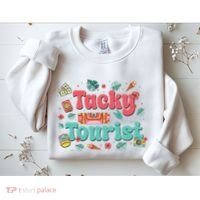 Funny Tourist Costume Tie Dye Tacky Traveler Tacky Tourist Sweatshirt thumb 2