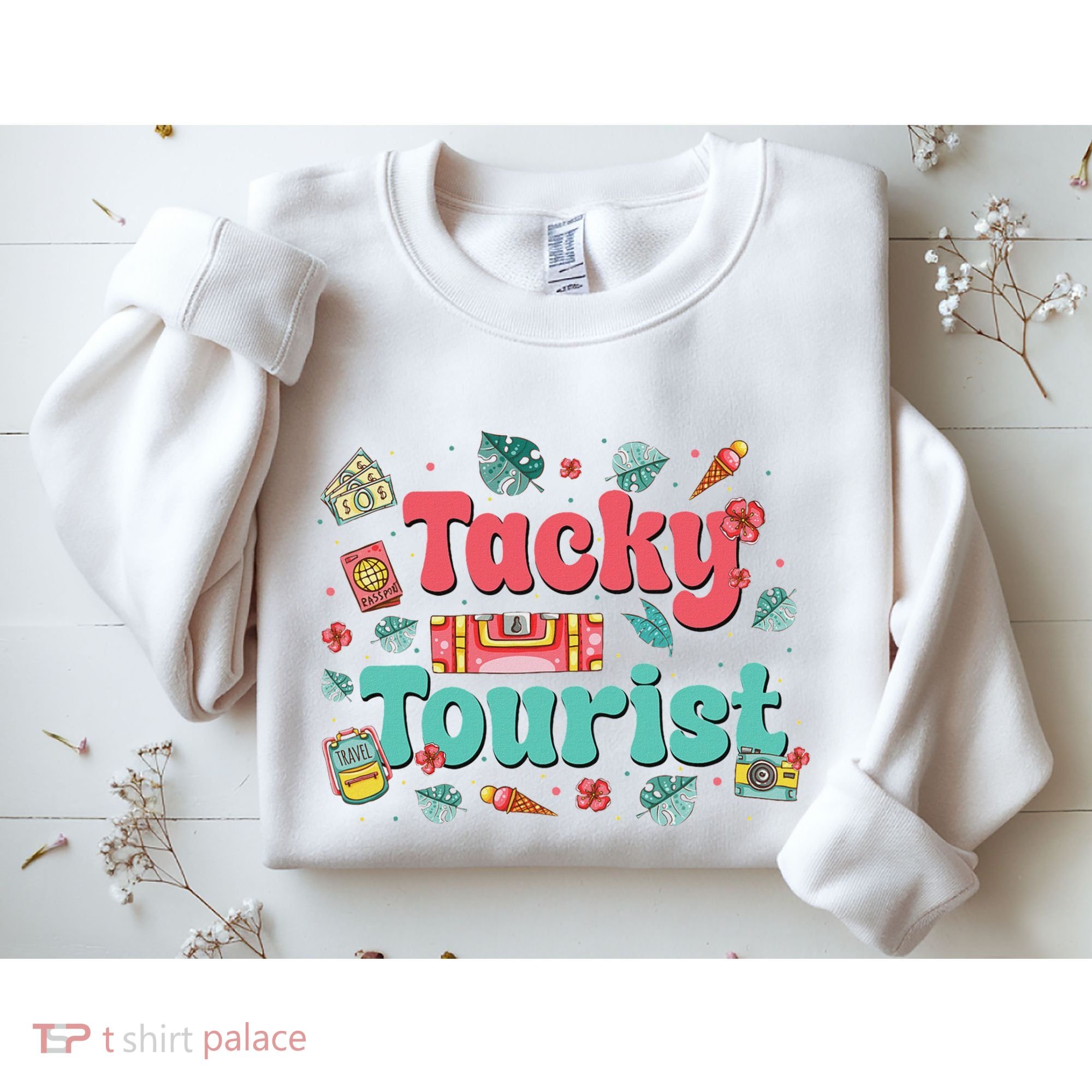 Funny Tourist Costume Tie Dye Tacky Traveler Tacky Tourist Sweatshirt