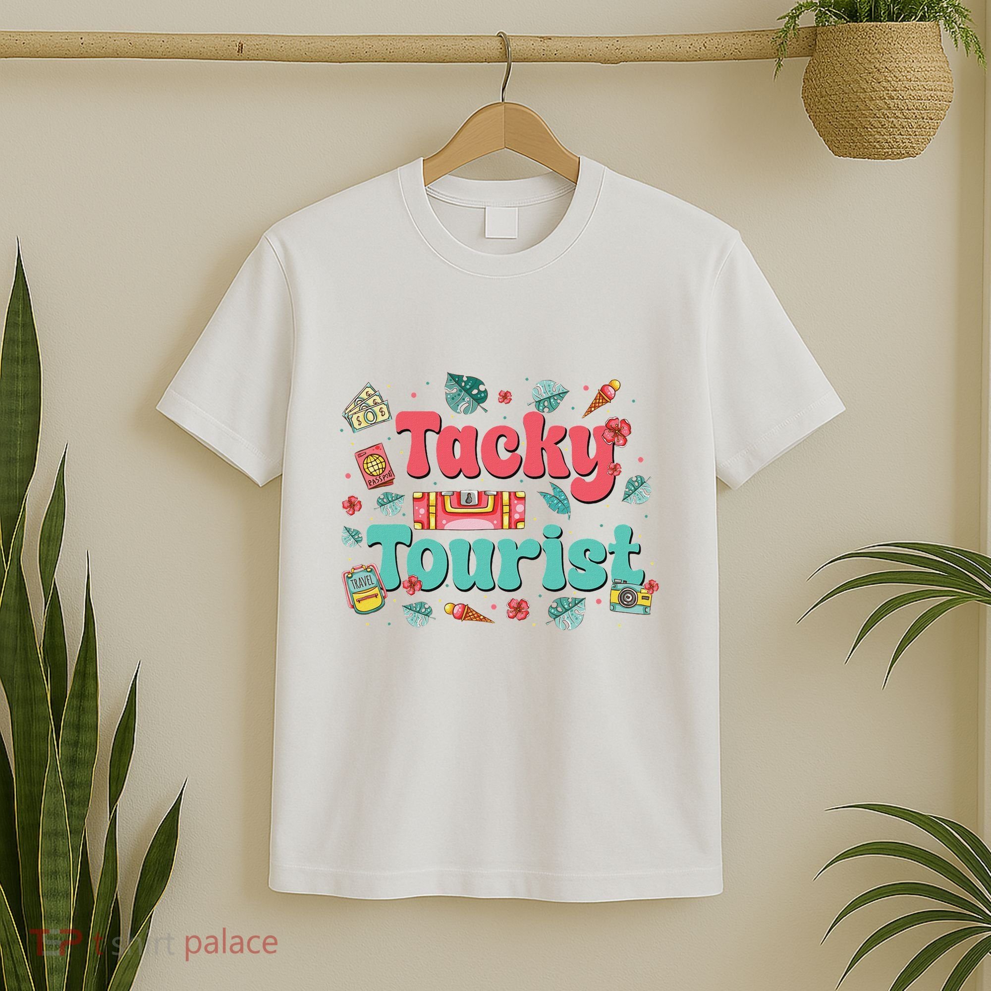 Funny Tourist Costume Tie Dye Tacky Traveler Tacky Tourist T-Shirt