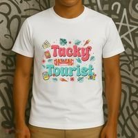 Funny Tourist Costume Tie Dye Tacky Traveler Tacky Tourist T-Shirt thumb 3
