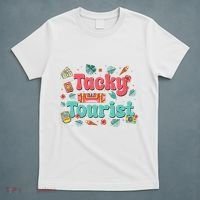Funny Tourist Costume Tie Dye Tacky Traveler Tacky Tourist T-Shirt thumb 5