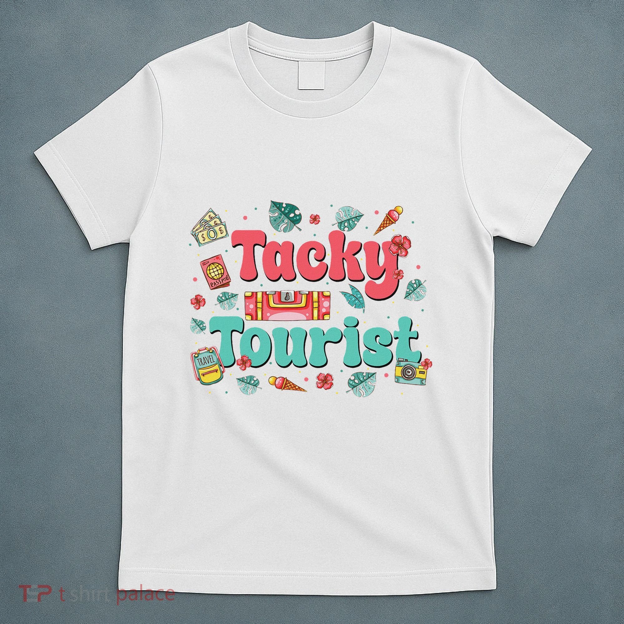 Funny Tourist Costume Tie Dye Tacky Traveler Tacky Tourist T-Shirt