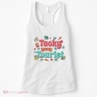 Funny Tourist Costume Tie Dye Tacky Traveler Tacky Tourist Women's Tank Top thumb 0