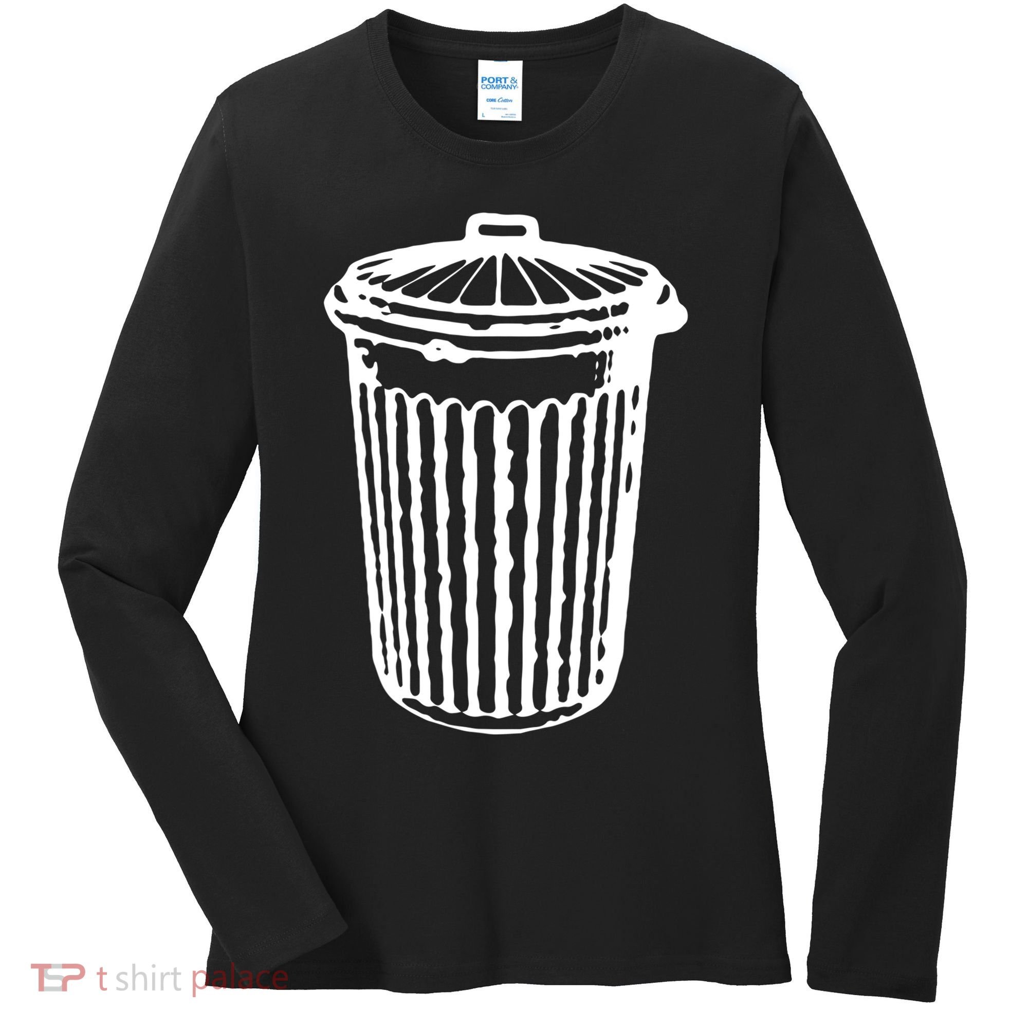Fun Trash Can Meaningful Gift Garbage Day Women's Long Sleeve Shirt