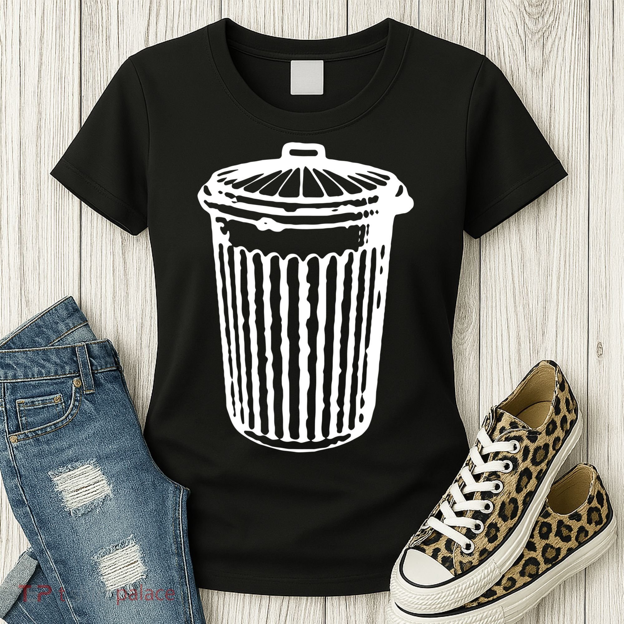 Fun Trash Can Meaningful Gift Garbage Day Women's T-Shirt