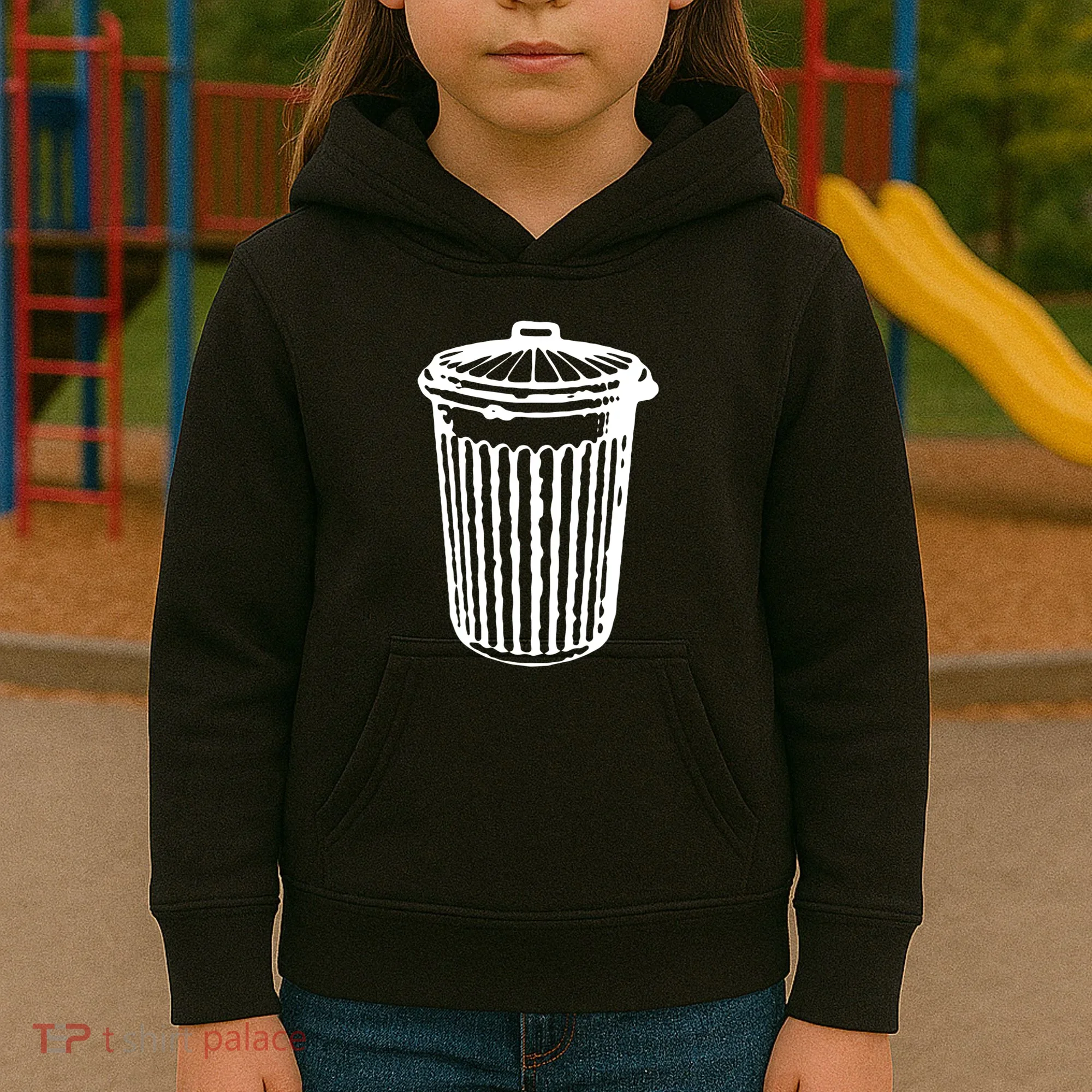 Fun Trash Can Meaningful Gift Garbage Day Kids Hoodie