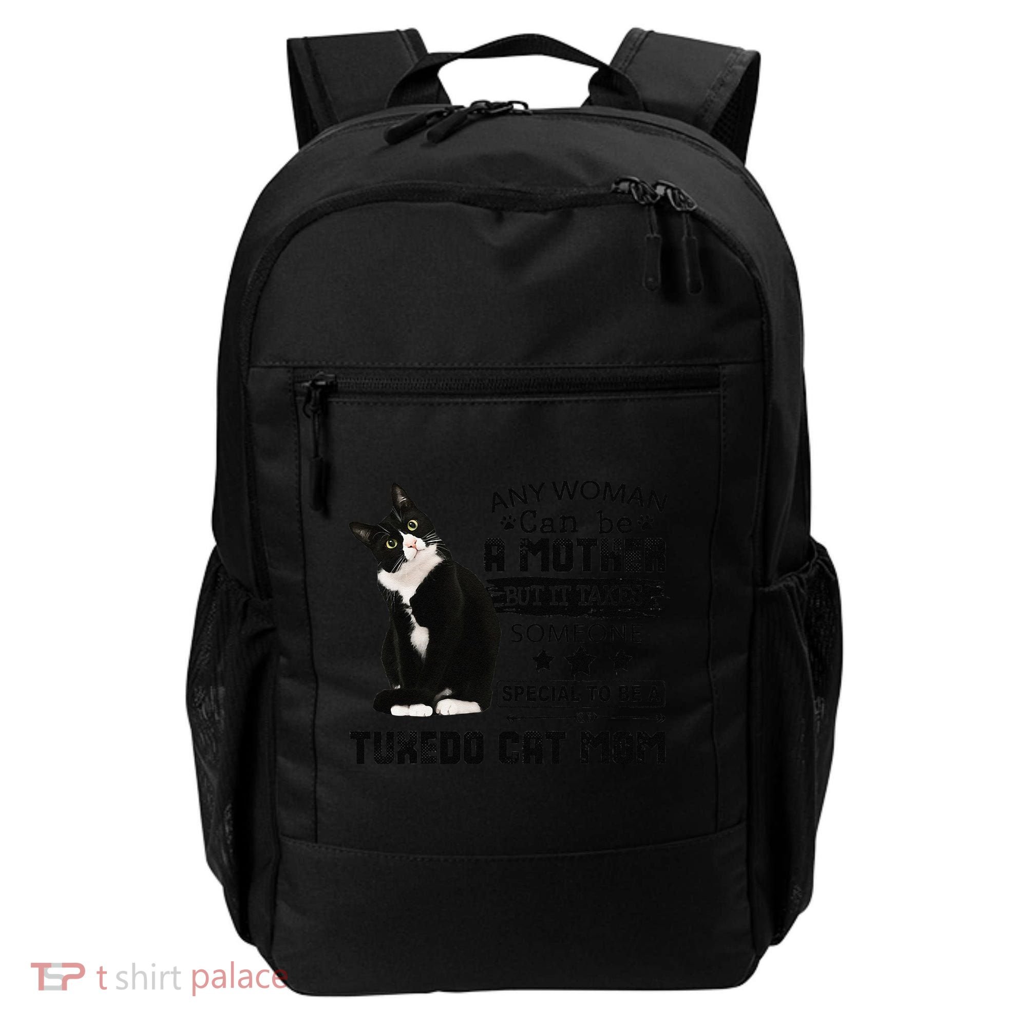 Funny Tuxedo Cat Mom Quote Tuxie Cat Gift Backpack