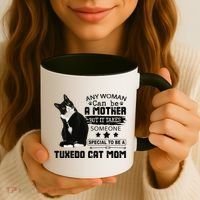 Funny Tuxedo Cat Mom Quote Tuxie Cat Gift Coffee Mug thumb 3