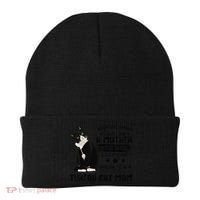 Funny Tuxedo Cat Mom Quote Tuxie Cat Gift Beanie thumb 0