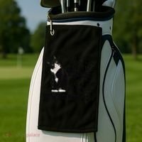 Funny Tuxedo Cat Mom Quote Tuxie Cat Gift Golf Towel thumb 2