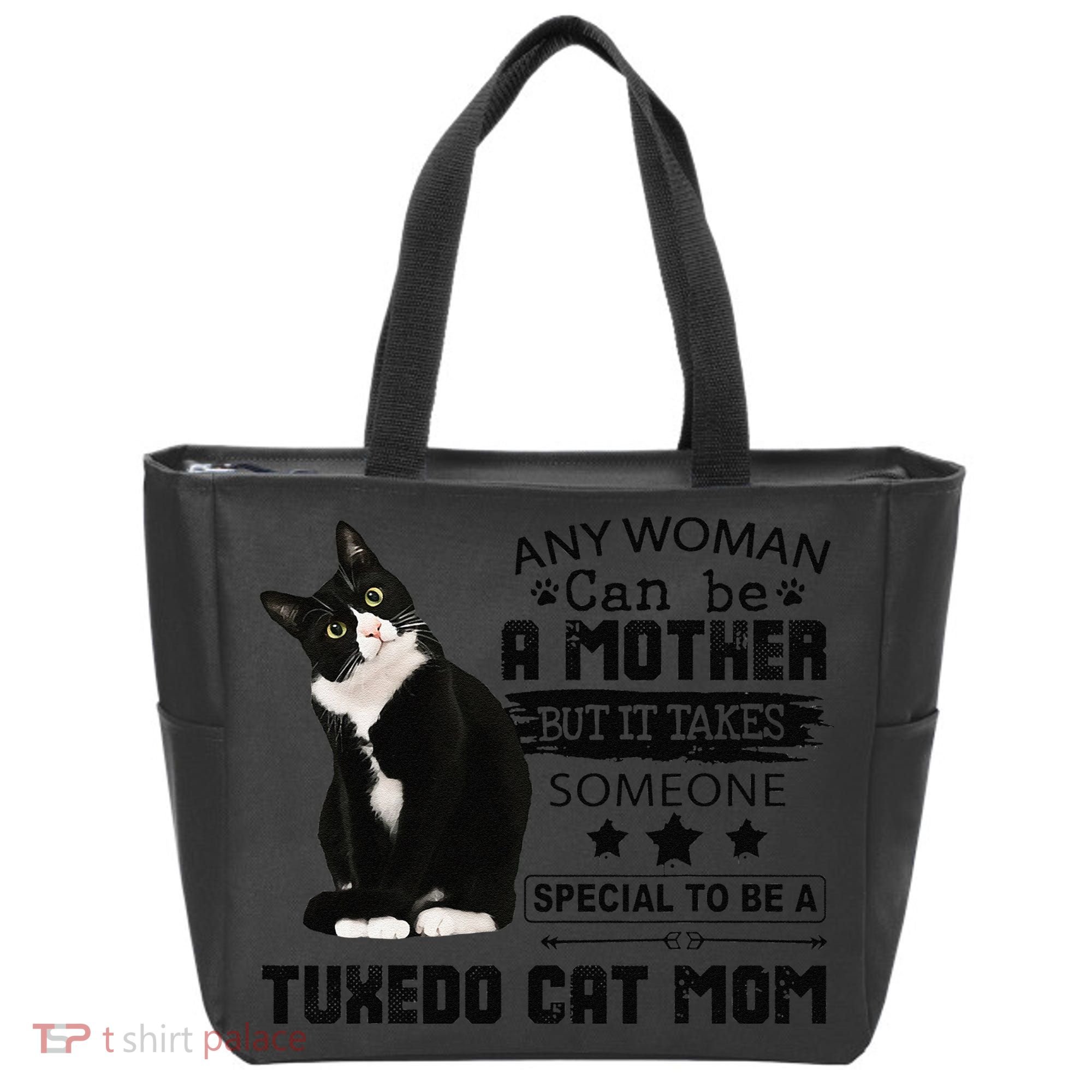 Funny Tuxedo Cat Mom Quote Tuxie Cat Gift Tote Bag