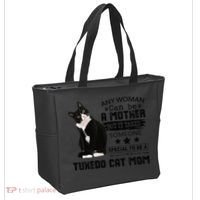 Funny Tuxedo Cat Mom Quote Tuxie Cat Gift Tote Bag thumb 2