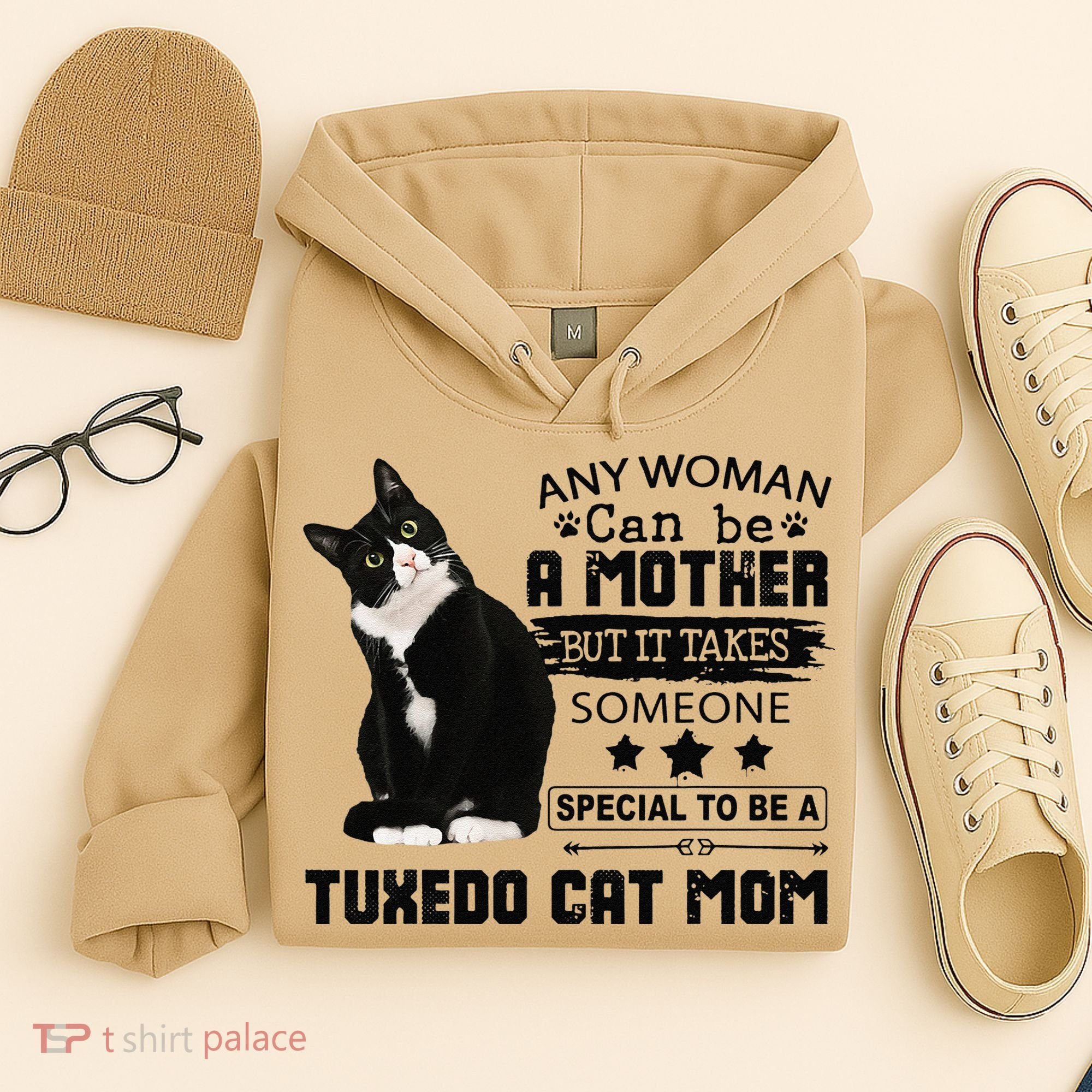 Funny Tuxedo Cat Mom Quote Tuxie Cat Gift Hoodie