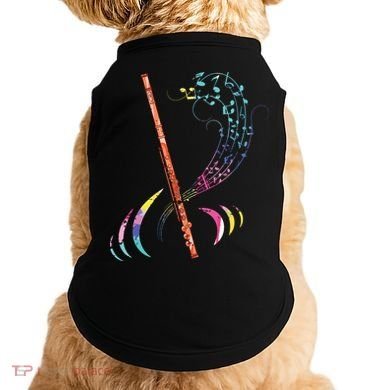Flutist Treble Clef Classical Music Colorful Flute Doggie Tank