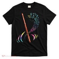 Flutist Treble Clef Classical Music Colorful Flute T-Shirt thumb 0