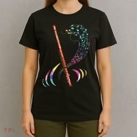 Flutist Treble Clef Classical Music Colorful Flute T-Shirt thumb 4