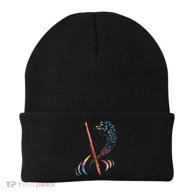 Flutist Treble Clef Classical Music Colorful Flute Beanie