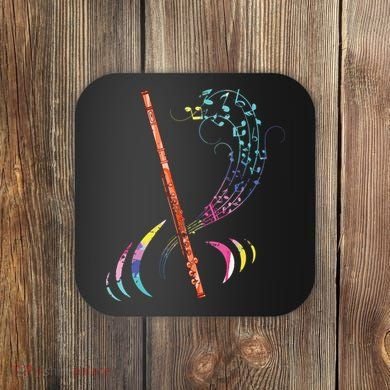 Flutist Treble Clef Classical Music Colorful Flute Coaster