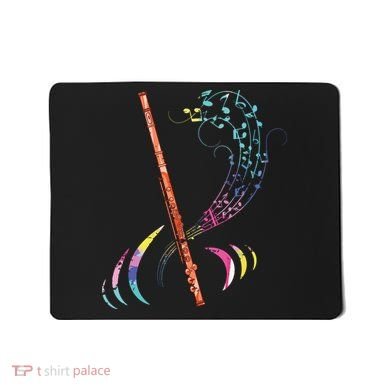 Flutist Treble Clef Classical Music Colorful Flute Mousepad