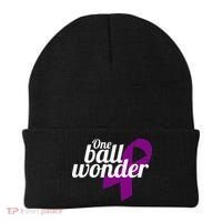 Funny Testicular Cancer Survivor Quote Saying Orchidectomy Beanie thumb 0