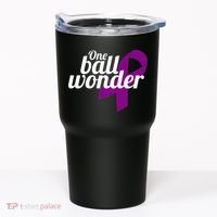 Funny Testicular Cancer Survivor Quote Saying Orchidectomy Tumbler thumb 0