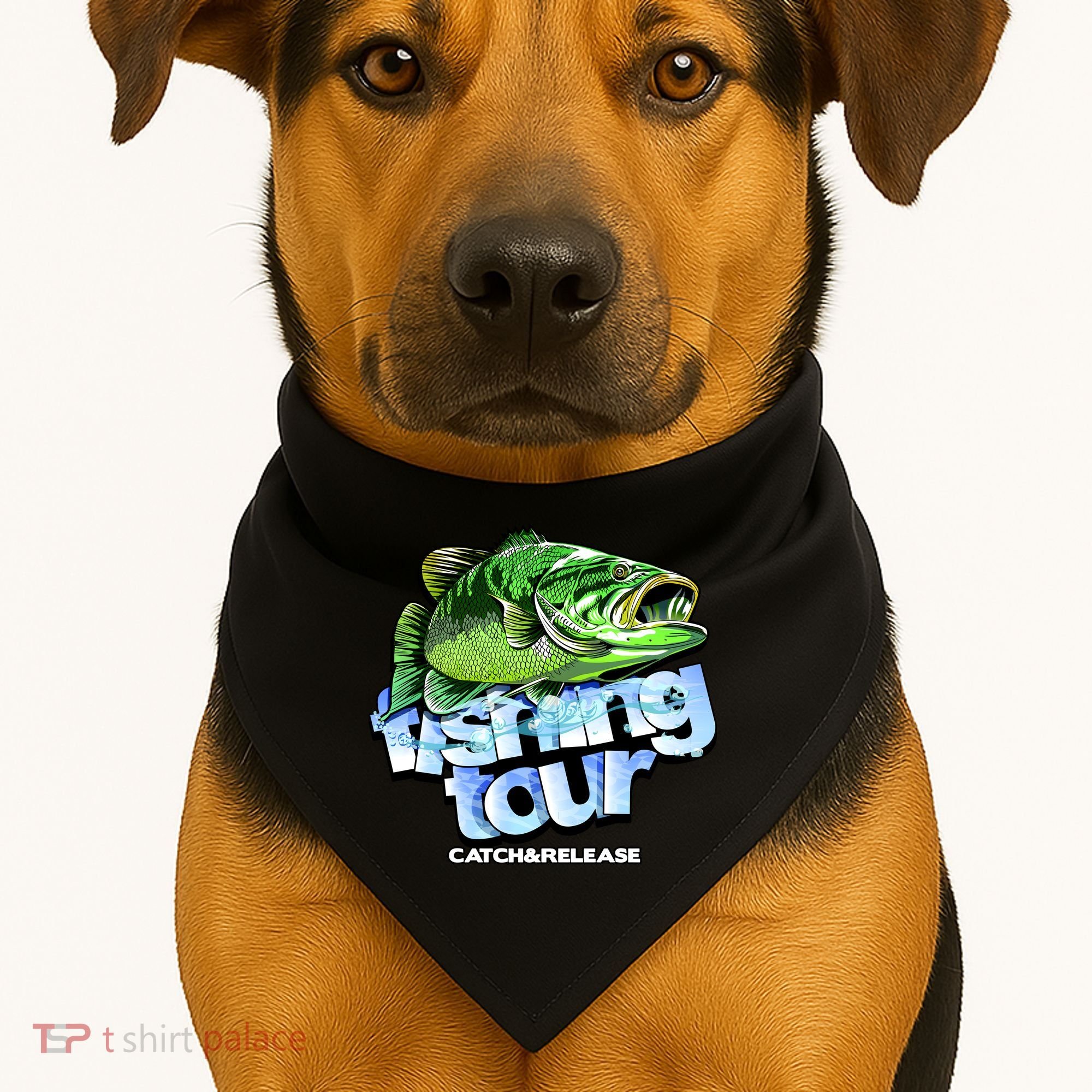 Fishing Tour Catch And Release USA-Made Doggie Bandana