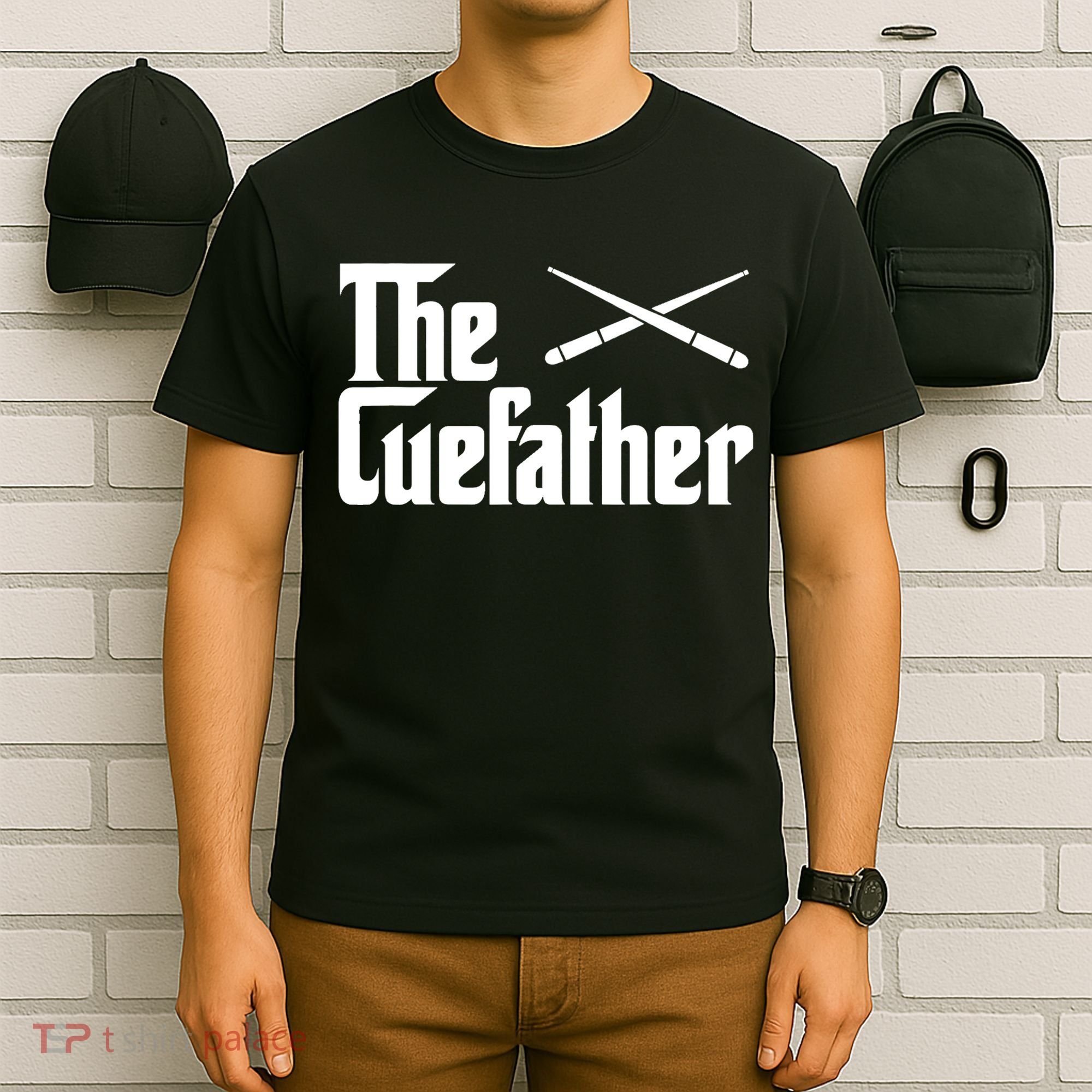 Funny The Cue Father Gift Funny Pool Billiards Player Gift T-Shirt