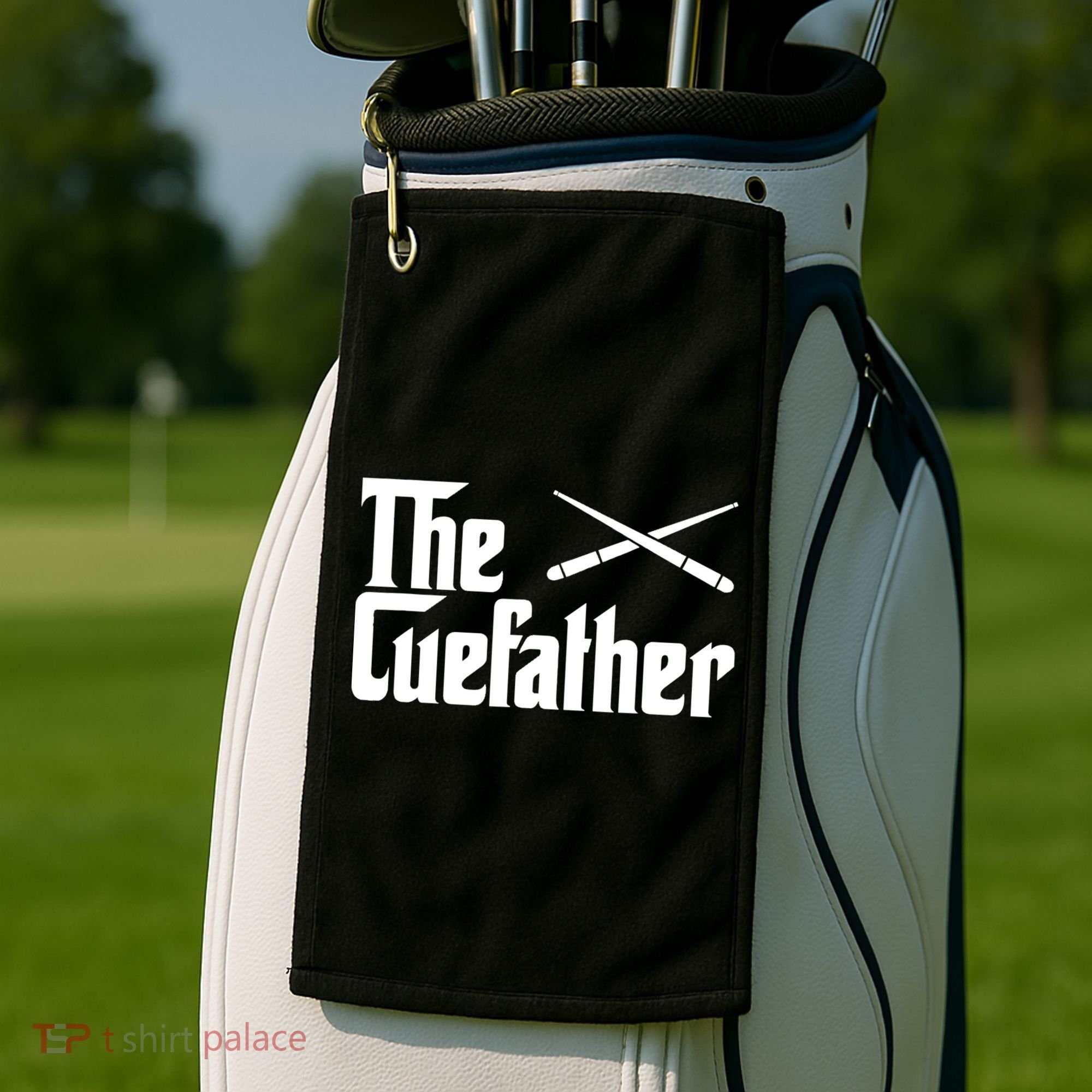 Funny The Cue Father Gift Funny Pool Billiards Player Gift Golf Towel