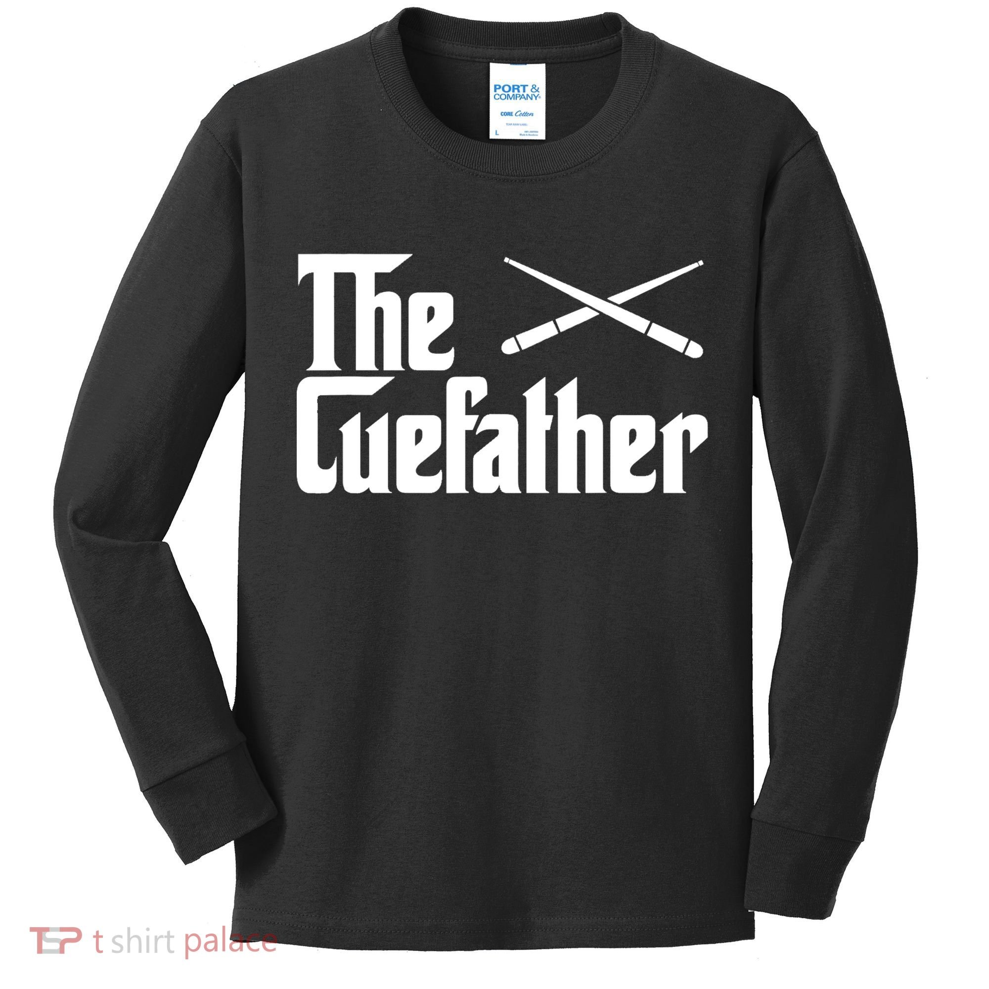 Funny The Cue Father Gift Funny Pool Billiards Player Gift Kids Long Sleeve Shirt