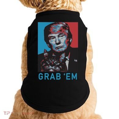 Funny Trump Cat Grab Em Cat Doggie Tank