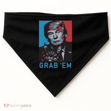 Funny Trump Cat Grab Em Cat USA-Made Doggie Bandana