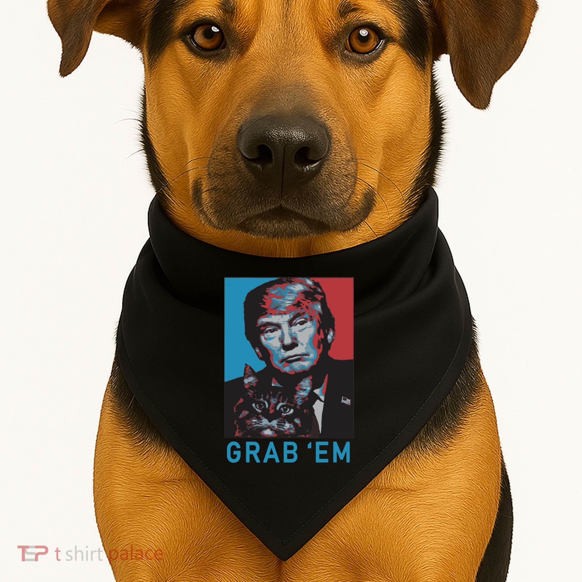 Funny Trump Cat Grab Em Cat USA-Made Doggie Bandana