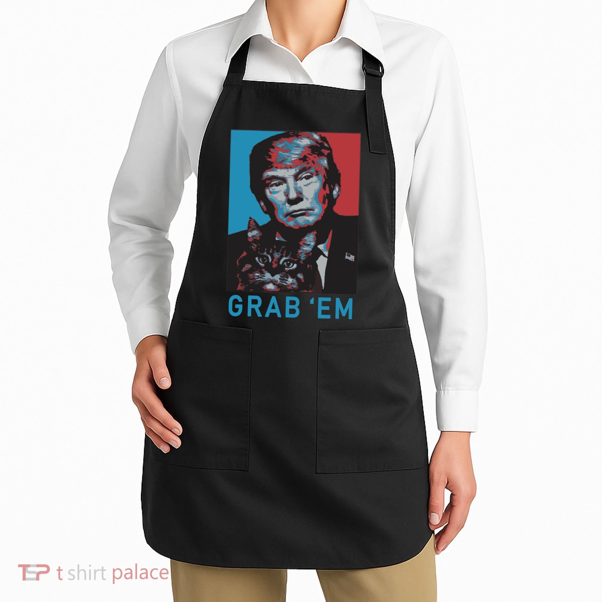 Funny Trump Cat Grab Em Cat Apron