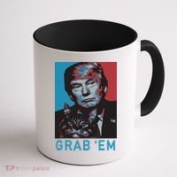 Funny Trump Cat Grab Em Cat Coffee Mug thumb 1