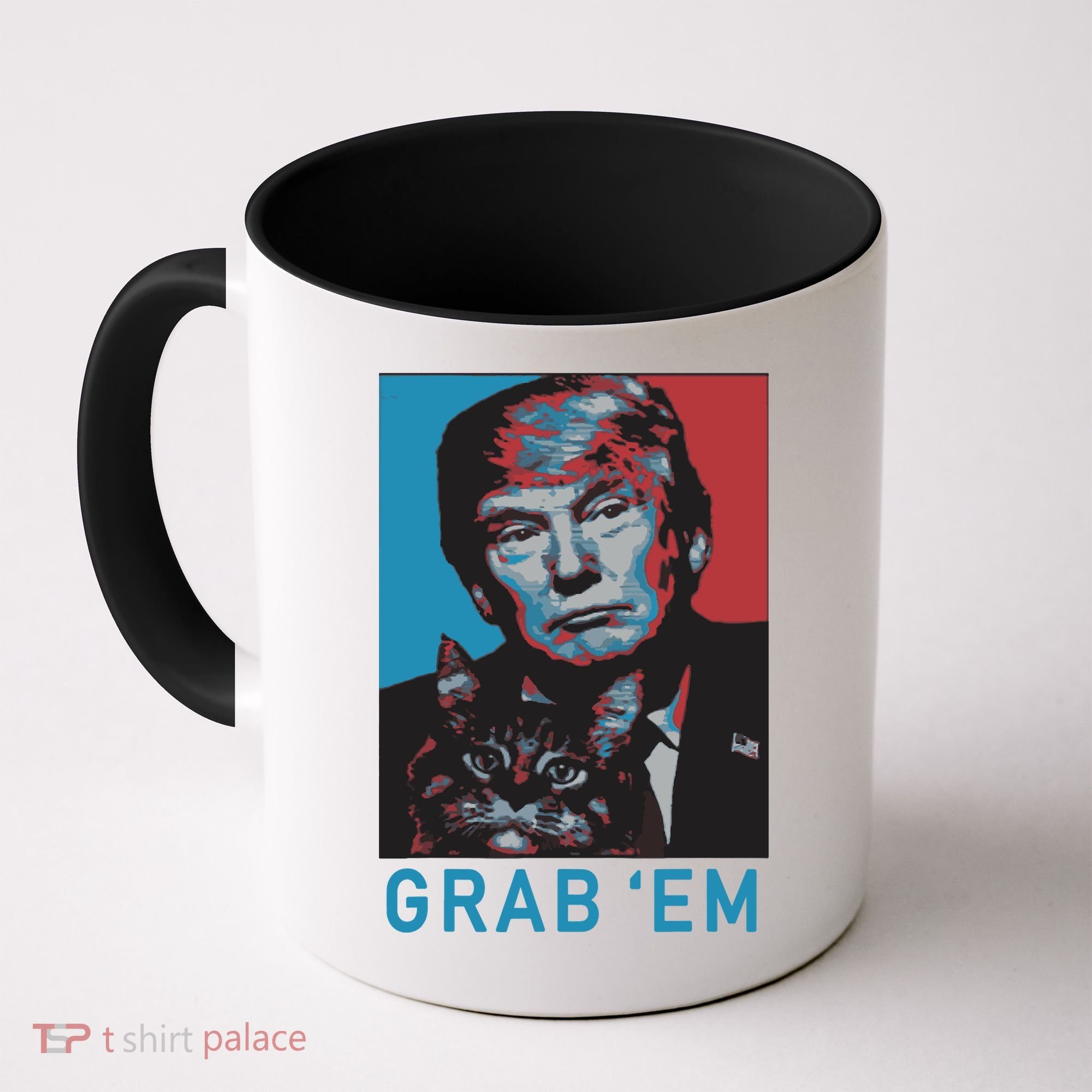 Funny Trump Cat Grab Em Cat Coffee Mug